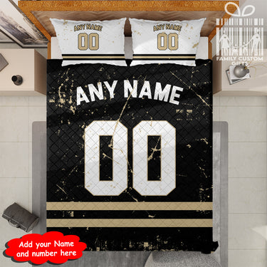 Custom Quilt Sets New Orleans Jersey Personalized Football Premium Quilt Bedding for Men Women